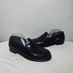 Johnston & Murphy Loafers VTG Leather Burgundy Preppy Business Aristocrat 9D